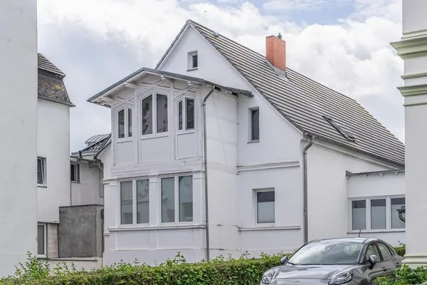 Fassade / Eingang Haus Skanska App. Vimmerby zentrale Lage und nur 100 m zur Ostsee