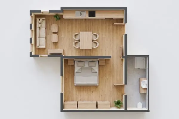 Grundriss Haus Skanska App. Vimmerby zentrale Lage und nur 100 m zur Ostsee
