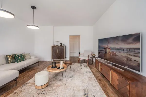 Wohnzimmer Haus Skanska App. Landskrona mit Balkon und nur 100 m bis zum Strand