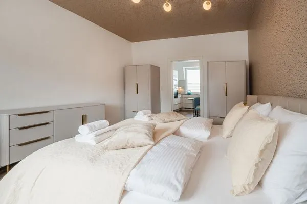 Schlafzimmer Haus Skanska App. Landskrona mit Balkon und nur 100 m bis zum Strand