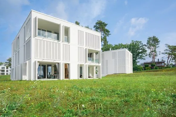 Fassade / Eingang  Apartment Edelweiss mit Sauna, Terrasse und privaten Zugang zum Haff