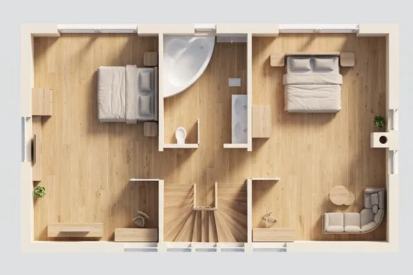 Grundriss  Ferienhaus Auszeitfischer mit Sauna, Kamin und Terrasse
