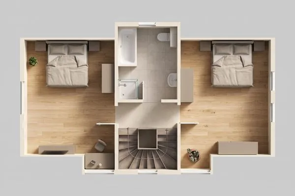 Grundriss  Ferienhaus Seeadler mit Kamin, Sauna und Terrasse