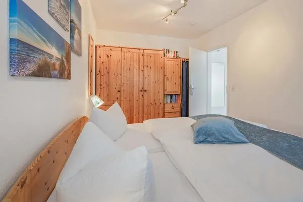 Schlafzimmer  Ferienwohnung Inselzauber nur 250 m zum Strand mit Terrasse und Kamin