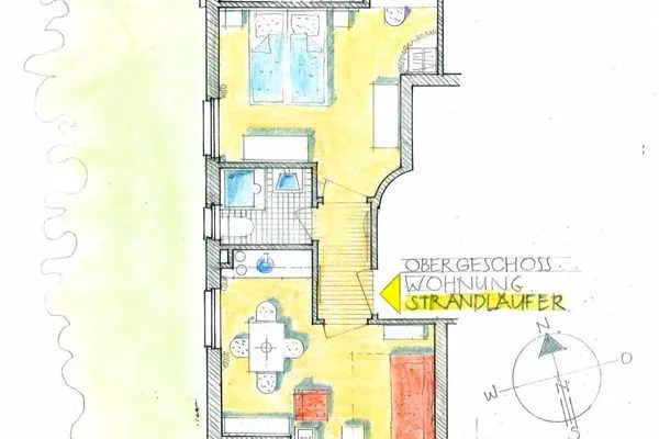 Grundriss Haus Hammersee Ferienwohnung Strandläufer