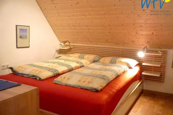 Schlafzimmer Haus Hammersee Ferienwohnung Strandläufer