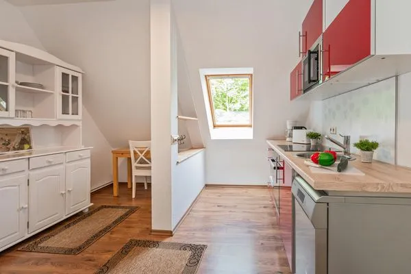 Küche / Küchenzeile  Ferienwohnung Am Bahnhof mit 2 Bädern und nur 700 m zum Strand