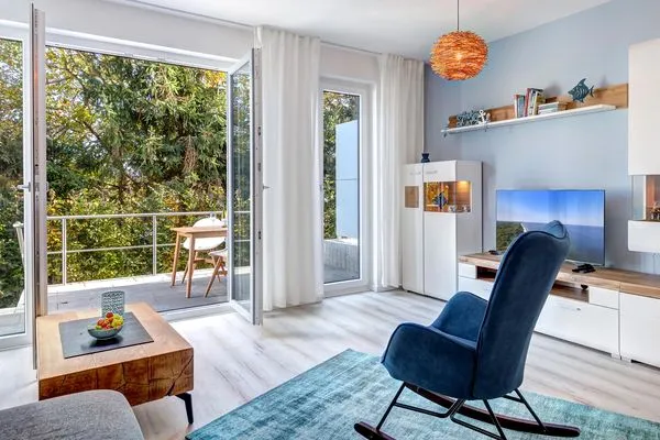 Hauptansicht  Ferienwohnung Ostseenest Bernstein mit Terrasse & nur 800 m zum Strand