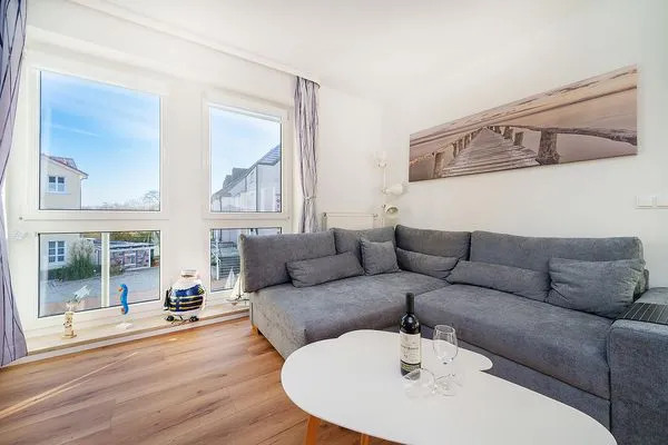 Wohnzimmer  Ferienwohnung El Capitan mit 2 Schlafzimmern und nur 450 m zum Strand