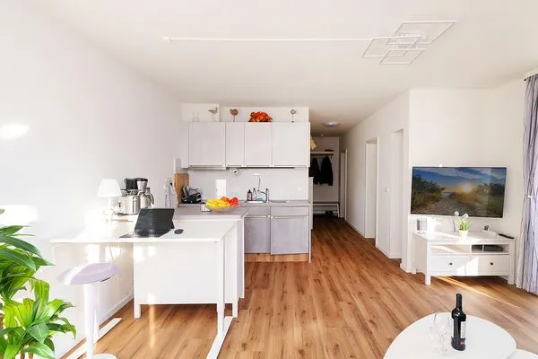 Wohnzimmer  Ferienwohnung El Capitan mit 2 Schlafzimmern und nur 450 m zum Strand