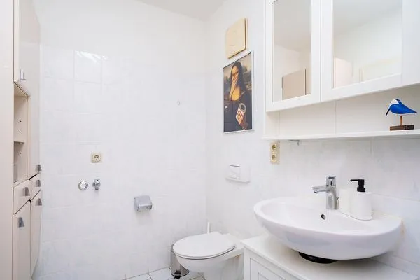Badezimmer  Ferienwohnung El Capitan mit 2 Schlafzimmern und nur 450 m zum Strand