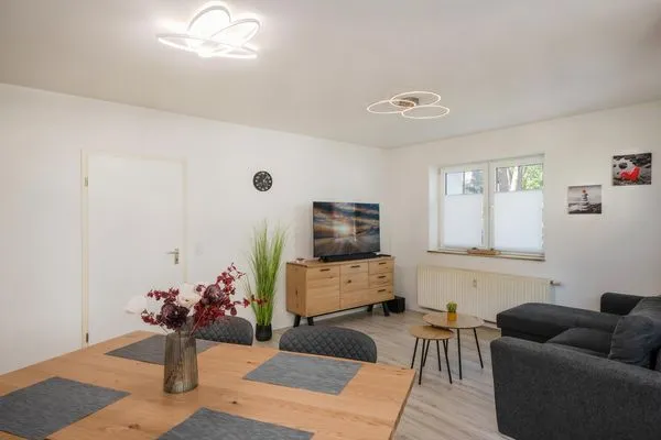 Wohnzimmer  Ferienwohnung Achterliek nur 300 m zum Strand mit Balkon