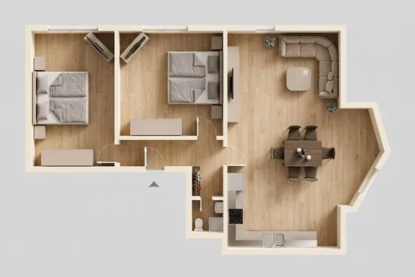 Grundriss  Ferienwohnung Achterliek nur 300 m zum Strand mit Balkon
