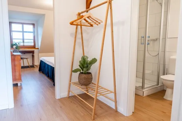 Schlafzimmer Lassen Hof Ferienwohnung 'Roggenstuv' in Brodersby an der Schlei