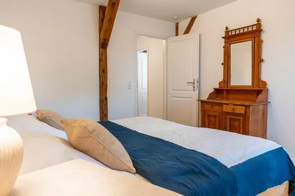 Schlafzimmer Lassen Hof Ferienwohnung 'Roggenstuv' in Brodersby an der Schlei