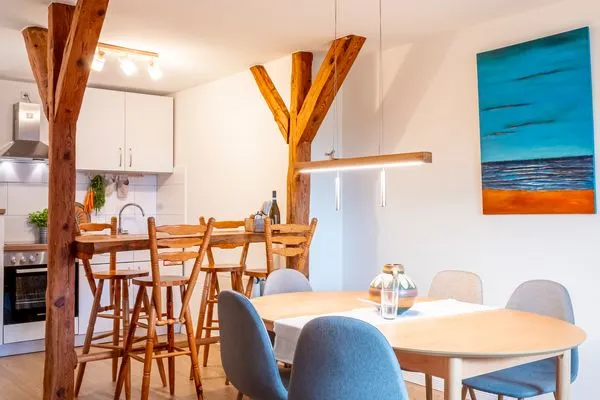 Küche / Küchenzeile Lassen Hof Ferienwohnung 'Roggenstuv' in Brodersby an der Schlei