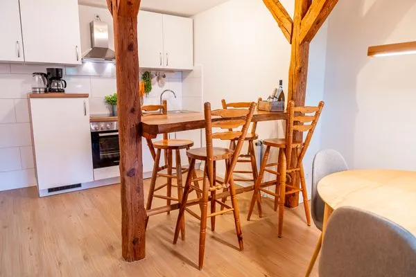 Küche / Küchenzeile Lassen Hof Ferienwohnung 'Roggenstuv' in Brodersby an der Schlei