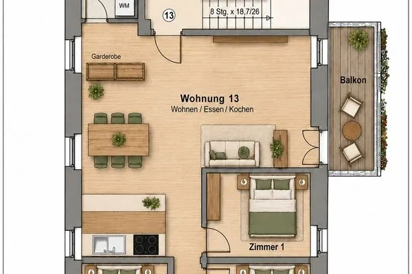 Grundriss  Schloss Espasingen Ludwig-von-Freyberg-Suite
