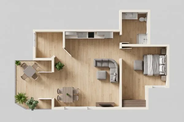 Grundriss Haus Usedom App. MeeresBucht mit Sonnenterrasse und nur 350 m zum Strand