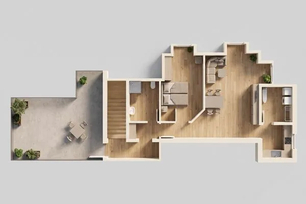 Grundriss Haus Usedom App. MeeresKlang nur 350 m bis zum Strand mit Balkon