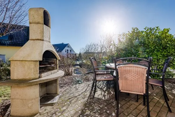 Terrasse  Ferienhaus Golfblick mit Sonnenterrasse und Kamin
