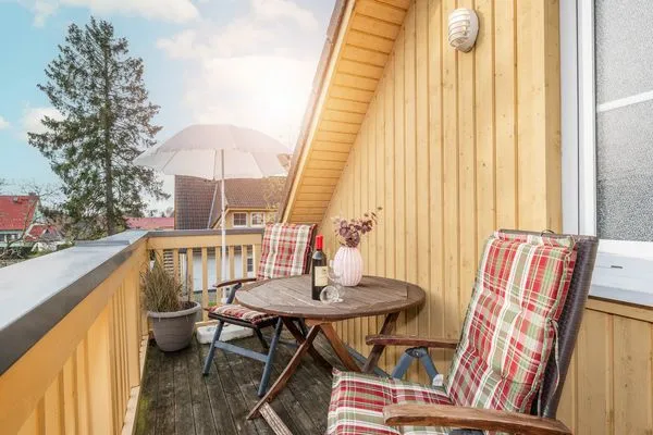 Balkon  Ferienwohnung Strandbrise mit Kamin und Balkon