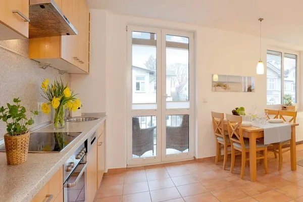 Küche / Küchenzeile  Ferienwohnung Auszeit nur 100 m zum Strand mit Balkon