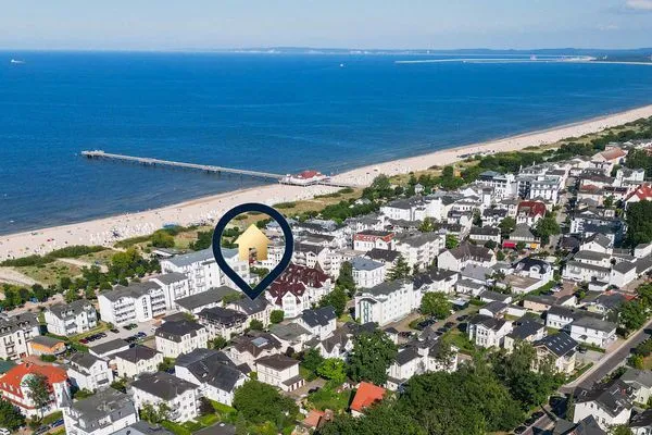 Vogelperspektive  Ferienwohnung Auszeit nur 100 m zum Strand mit Balkon