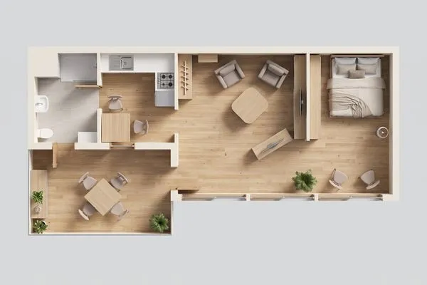 Grundriss  Ferienwohnung Sonnenschein nur 400 m bis zum Strand
