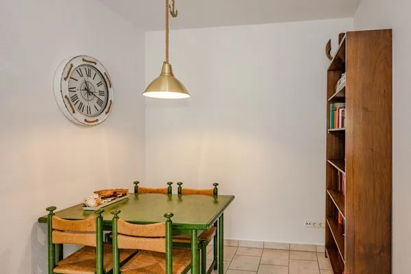 Küche / Küchenzeile  Ferienwohnung Gestrandet mit Terrasse, Parkplatz und WLAN