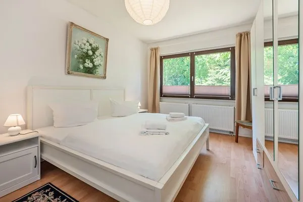Schlafzimmer  Ferienhaus Mellenthin mit großer Terrasse - Hund willkommen