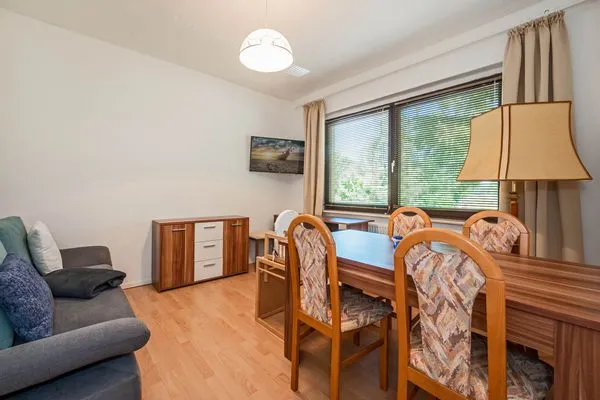 Wohnzimmer  Ferienhaus Mellenthin mit großer Terrasse - Hund willkommen