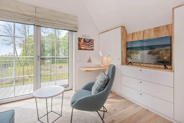 Schlafzimmer  Ferienhaus Stettiner Haffblick mit Sauna, Kamin und Terrasse