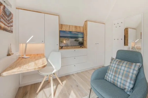 Schlafzimmer  Ferienhaus Stettiner Haffblick mit Sauna, Kamin und Terrasse