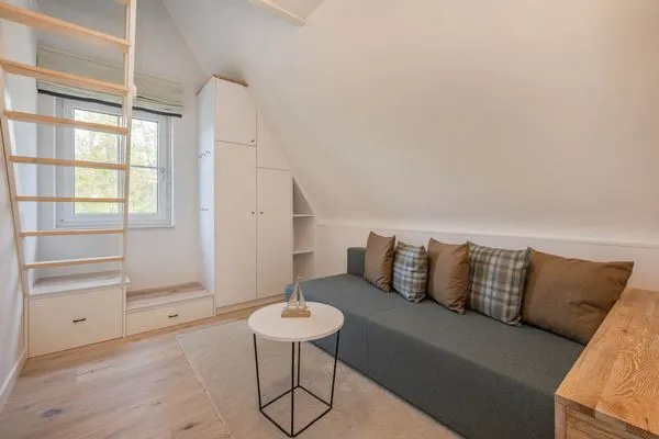 Schlafzimmer  Ferienhaus Stettiner Haffblick mit Sauna, Kamin und Terrasse