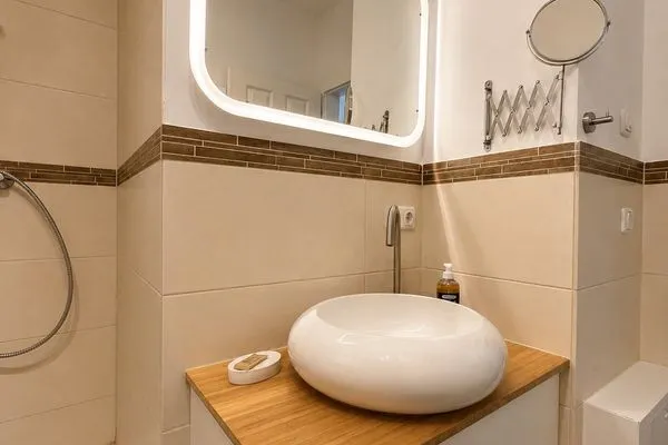 Badezimmer  Ferienwohnung Backbord Eckernförde