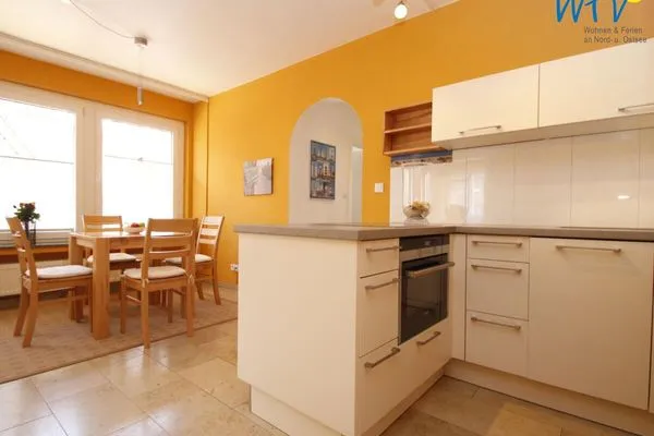 Küche / Küchenzeile Uns to Hus Ferienwohnung Fährship