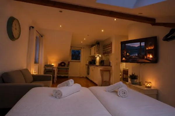 Bett  Ferienwohnung Kunterbunt Eckernförde