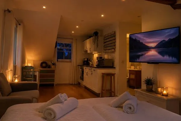Bett  Ferienwohnung Kunterbunt Eckernförde