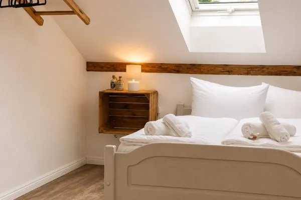 Bett  Ferienwohnung Kunterbunt Eckernförde