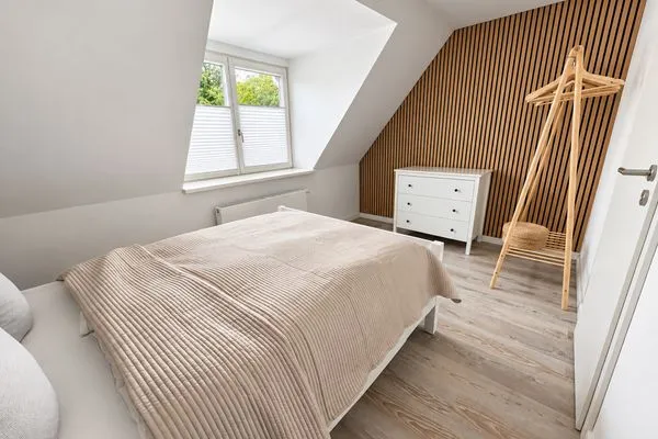 Schlafzimmer Haffperle Küstenperle - zentral in Haffkrug, nur wenige Schritte zum Strand