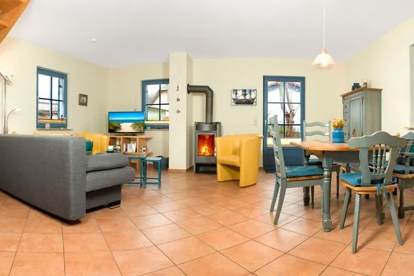 Wohnzimmer  Reetdachhaus Hus Achtern
