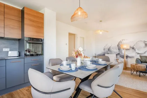 Küche / Küchenzeile  Ferienwohnung Haffmuschel mit Terrasse & 2 Schlafzimmern