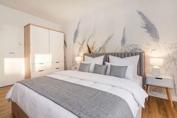 Schlafzimmer  Ferienwohnung Haffmuschel mit Terrasse & 2 Schlafzimmern