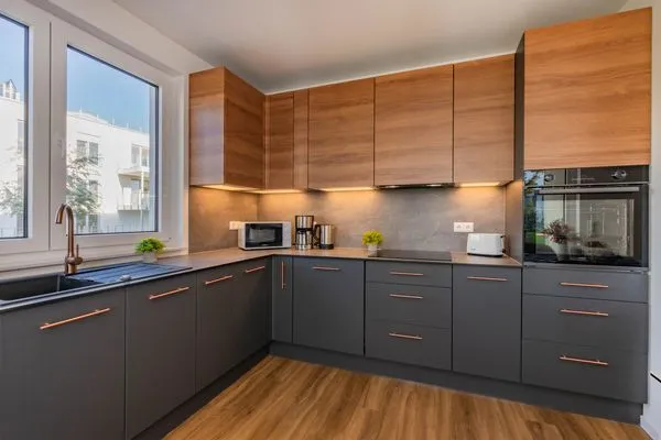 Küche / Küchenzeile  Ferienwohnung Haffmuschel mit Terrasse & 2 Schlafzimmern