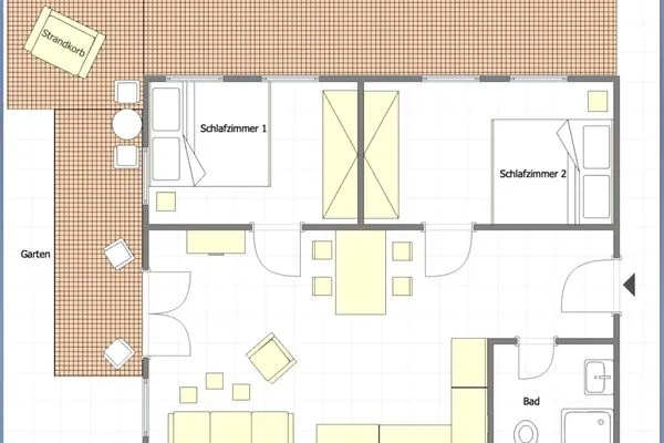 Grundriss Haus Nordland Ferienwohnung Dünenkoje