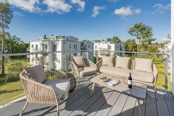 Balkon  Ferienwohnung Goldfisch mit Balkon, Wellness- und Kinderspielbereich