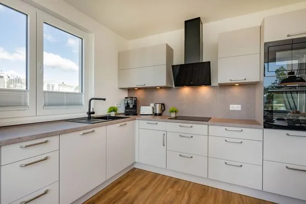 Küche / Küchenzeile  Ferienwohnung Goldfisch mit Balkon, Wellness- und Kinderspielbereich