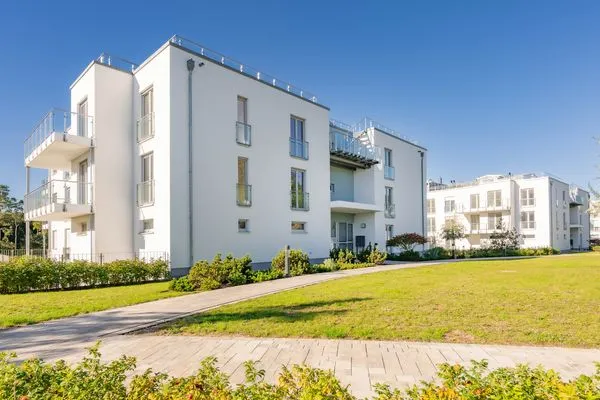 Fassade / Eingang  Ferienwohnung Goldfisch mit Balkon, Wellness- und Kinderspielbereich