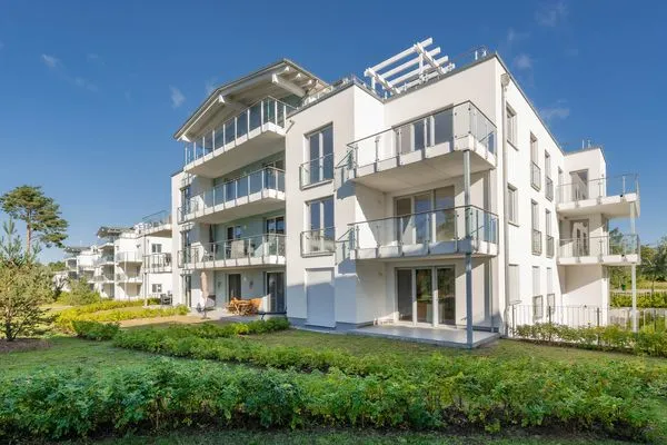Fassade / Eingang  Ferienwohnung Goldfisch mit Balkon, Wellness- und Kinderspielbereich